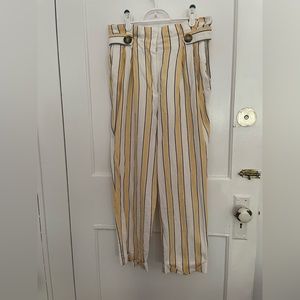 Top shop striped paper bag cropped pants. Size 6
